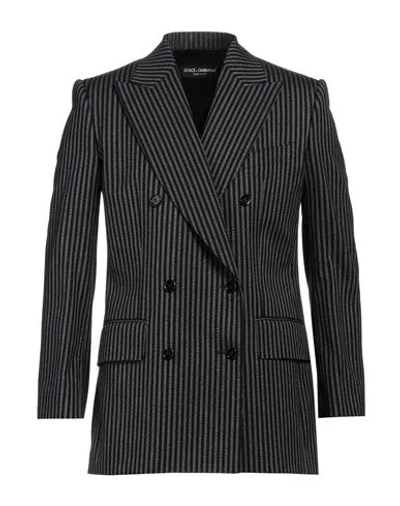 Dolce & Gabbana Woman Blazer Black Size 4 Cotton, Virgin Wool, Elastane