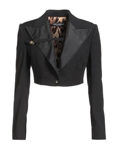 Dolce & Gabbana Woman Blazer Black Size 6 Virgin Wool, Polyester, Elastane