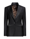 Dolce & Gabbana Woman Blazer Black Size 8 Wool, Silk, Polyamide, Polyester, Elastane In Black