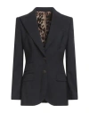 Dolce & Gabbana Woman Blazer Charcoal Size 8 Virgin Wool, Elastane In Grey