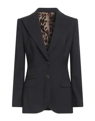 Dolce & Gabbana Woman Blazer Charcoal Size 8 Virgin Wool, Elastane In Grey