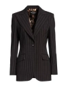Dolce & Gabbana Woman Blazer Dark Brown Size 4 Virgin Wool, Elastane In Brown