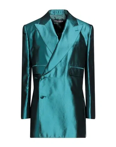 Dolce & Gabbana Woman Blazer Deep Teal Size 6 Silk In Green