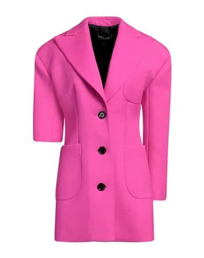 Dolce & Gabbana Asymmetric Wool-gabardine Blazer In Bright Pink