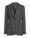 Dolce & Gabbana Woman Blazer Grey Size 10 Virgin Wool, Elastane In Grey