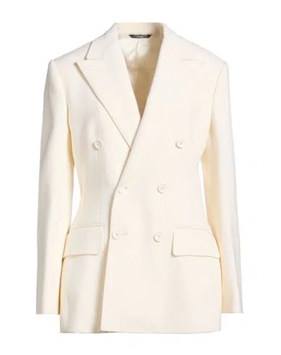 Dolce & Gabbana Woman Blazer Ivory Size 8 Virgin Wool, Polyamide, Elastane In White