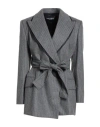 Dolce & Gabbana Woman Blazer Lead Size 2 Virgin Wool, Polyamide, Wool, Silk, Viscose In Gray