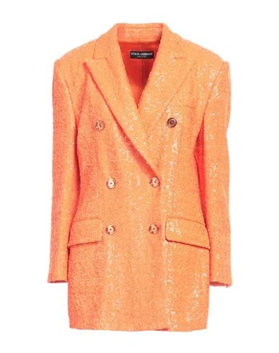 Dolce & Gabbana Woman Blazer Orange Size 10 Polyamide, Elastane