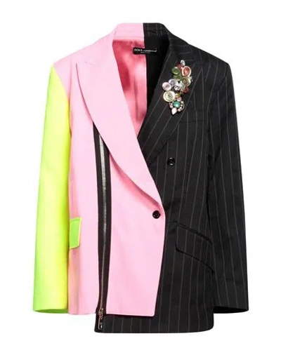 Dolce & Gabbana Woman Blazer Pink Size 8 Cotton, Polyester, Viscose, Elastane