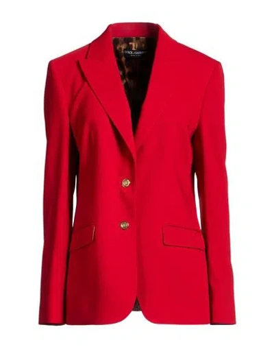 Dolce & Gabbana Woman Blazer Red Size 10 Virgin Wool, Elastane