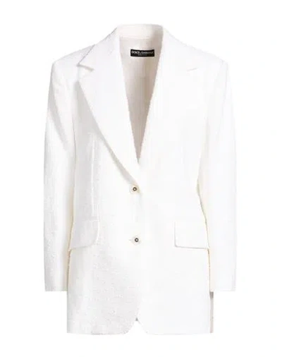 Dolce & Gabbana Woman Blazer White Size 12 Cotton, Linen, Polyamide