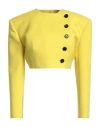 Dolce & Gabbana Lemon Yellow Wool Long Sleeves Cropped Coat Jacket In Yellow