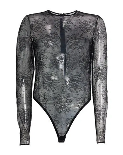 Dolce & Gabbana Woman Bodysuit Black Size 6 Viscose, Polyamide, Elastane