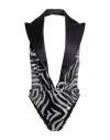Dolce & Gabbana Woman Bodysuit Black Size 8 Polyester, Silk, Elastane In Black