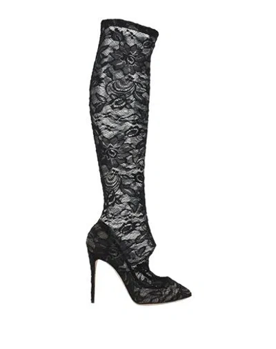Dolce & Gabbana Woman Boot Black Size 6.5 Polyamide, Elastane, Viscose