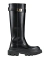 Dolce & Gabbana Women's Black Leather Boots With Logo Plaque In Black
