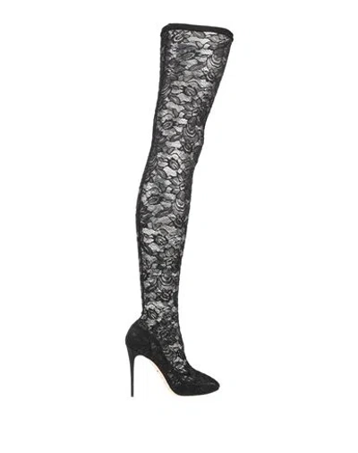 Dolce & Gabbana Woman Boot Black Size 7.5 Textile Fibers