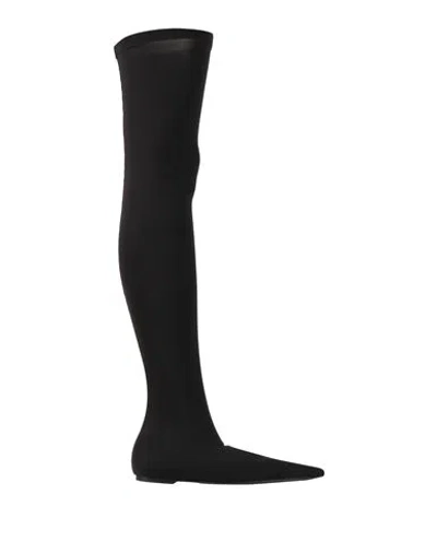 Dolce & Gabbana Woman Boot Black Size 7.5 Viscose, Polyamide, Goat Skin, Elastane