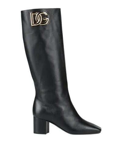 Dolce & Gabbana Leather Boots In Black