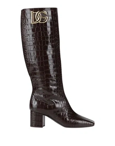 Dolce & Gabbana Woman Boot Cocoa Size 7.5 Leather In Black