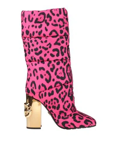 Dolce & Gabbana Woman Boot Fuchsia Size 6.5 Nylon In Pink