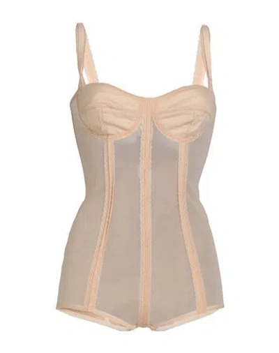 Dolce & Gabbana Woman Bustiers, Corsets & Suspenders Blush Size 4 Polyamide, Polyester, Elastane In Brown