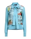 Dolce & Gabbana Woman Cardigan Azure Size 8 Silk In Blue