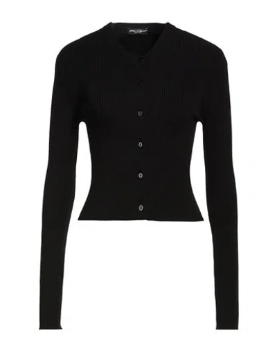 Dolce & Gabbana Woman Cardigan Black Size 4 Viscose, Metallic Polyester