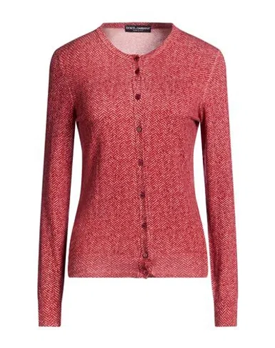 Dolce & Gabbana Woman Cardigan Brick Size 4 Virgin Wool In Red