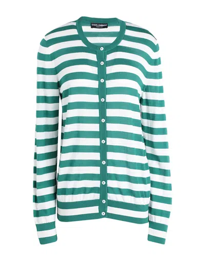 DOLCE & GABBANA DOLCE & GABBANA WOMAN CARDIGAN GREEN SIZE 10 CASHMERE, SILK,39853627BR 1