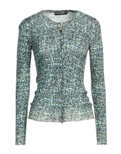 Dolce & Gabbana Woman Cardigan Turquoise Size 2 Virgin Wool In Green