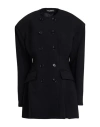 Dolce & Gabbana Woman Coat Black Size 10 Virgin Wool, Polyamide, Elastane In Black