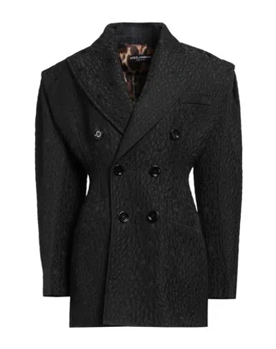 Dolce & Gabbana Woman Coat Black Size 12 Cotton, Polyester
