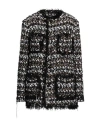 DOLCE & GABBANA DOLCE & GABBANA WOMAN COAT BLACK SIZE 14 POLYAMIDE, VIRGIN WOOL, SILK, POLYETHYLENE, POLYESTER