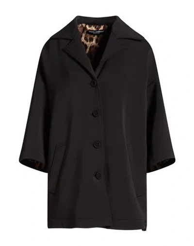 Dolce & Gabbana Woman Coat Black Size 4 Polyamide, Wool, Elastane