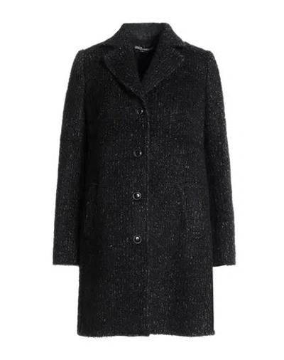 Dolce & Gabbana Woman Coat Black Size 4 Wool, Polyamide, Textile Fibers, Viscose, Alpaca Wool