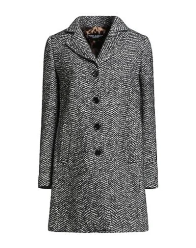Dolce & Gabbana Woman Coat Black Size 8 Acrylic, Virgin Wool, Synthetic Fibers, Wool, Alpaca Wool