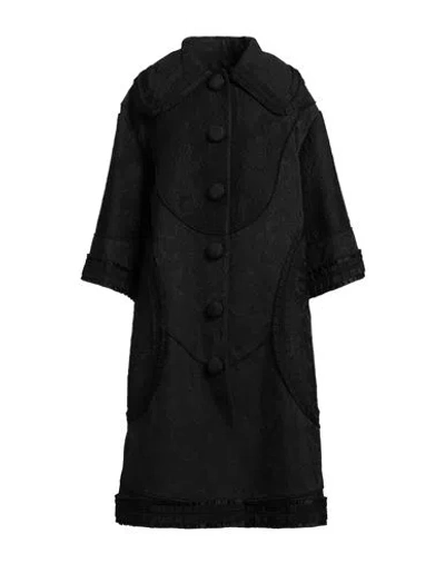 Dolce & Gabbana Woman Coat Black Size 8 Synthetic Fibers, Cotton, Wool, Polyamide, Silk