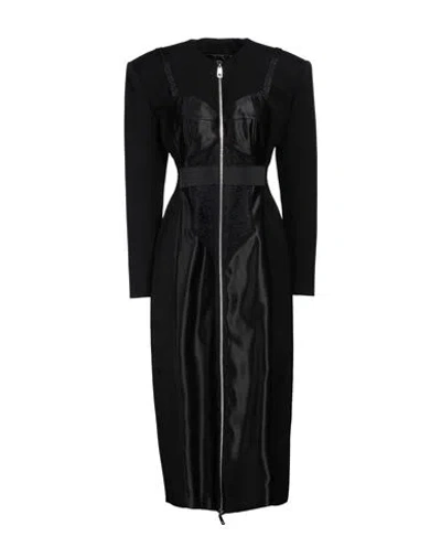 Dolce & Gabbana Woman Coat Black Size 6 Virgin Wool, Polyamide, Silk