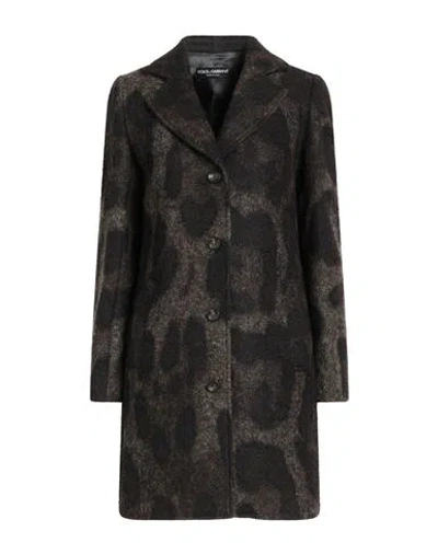 Dolce & Gabbana Woman Coat Dark Brown Size 6 Alpaca Wool, Nylon