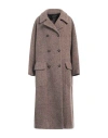 Dolce & Gabbana Woman Coat Khaki Size 4 Alpaca Wool, Polyamide In Beige