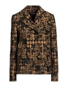 Dolce & Gabbana Woman Coat Marigold Size 10 Acrylic, Wool, Polyester In Yellow