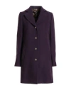 Dolce & Gabbana Woman Coat Plum Size 8 Virgin Wool, Polyamide In Blue