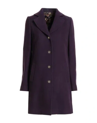 Dolce & Gabbana Woman Coat Plum Size 8 Virgin Wool, Polyamide In Blue