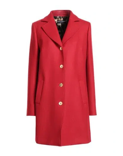 Dolce & Gabbana Woman Coat Red Size 6 Virgin Wool, Lycra