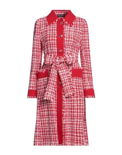 Dolce & Gabbana Woman Coat Red Size 8 Cotton, Wool, Acrylic, Polyester, Polyamide