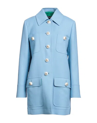 Dolce & Gabbana Woman Coat Sky Blue Size 6 Wool