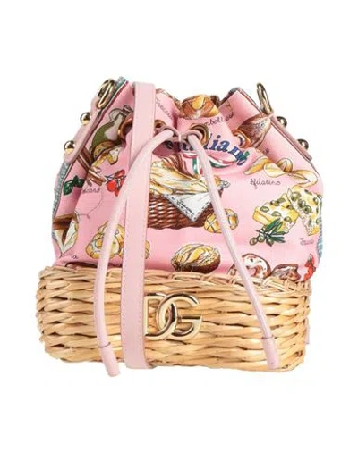 Dolce & Gabbana Woman Cross-body Bag Pink Size - Textile Fibers, Calfskin