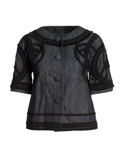 Dolce & Gabbana Woman Denim Shirt Blue Size 2 Cotton, Polyethylene In Black
