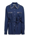 Dolce & Gabbana Woman Denim Shirt Blue Size 4 Cotton, Elastane, Glass, Ecobrass In Blue